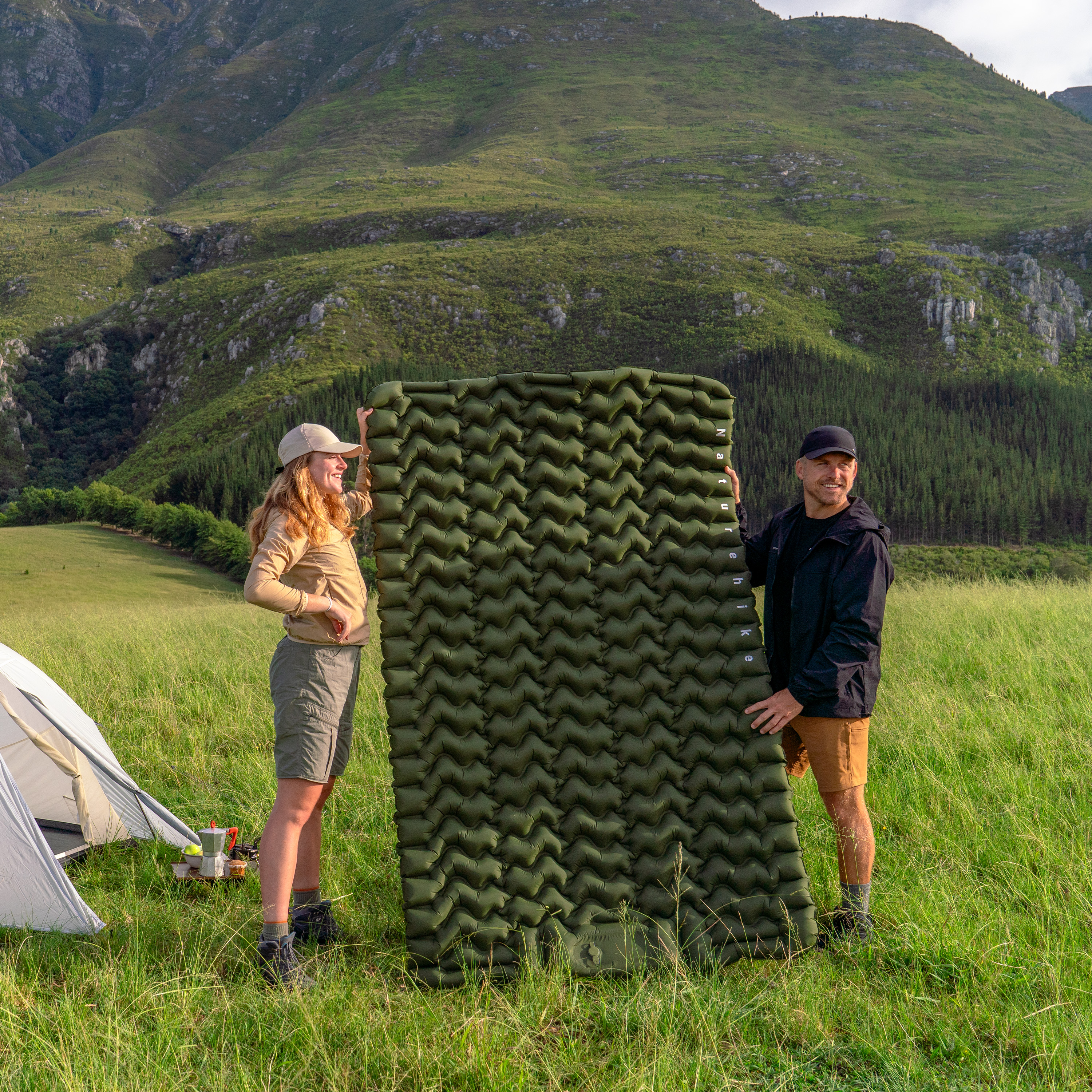 Naturehike nafukovací karimatka FC01 pro 2 osoby s nožní pumpou 1200g - petrolejová